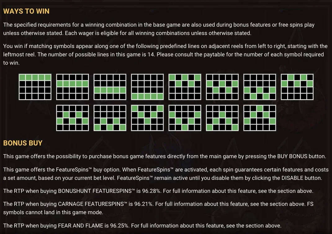 Jaws of Justice - Paytable